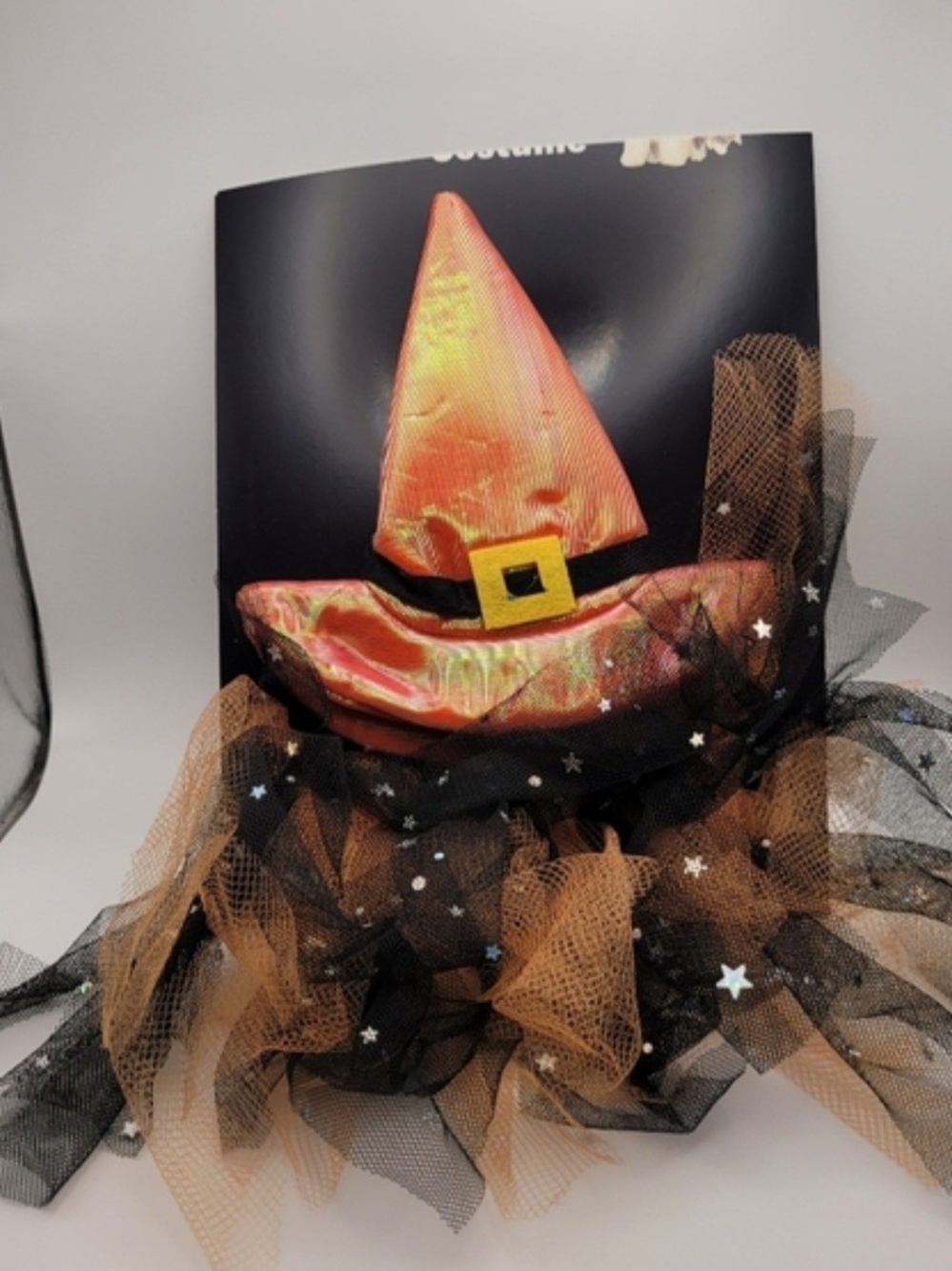 Orange Shimmery Witch Cat Outfit Small